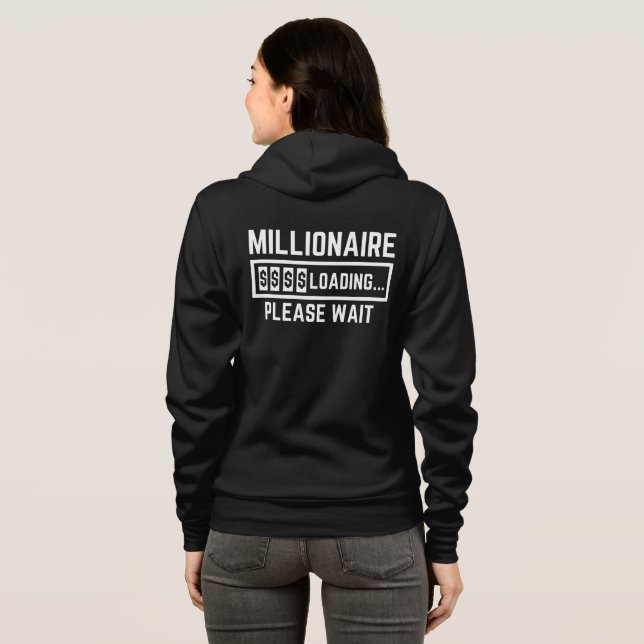 Millionär lädt Bitte warten Hoodie (Schwarz voll)