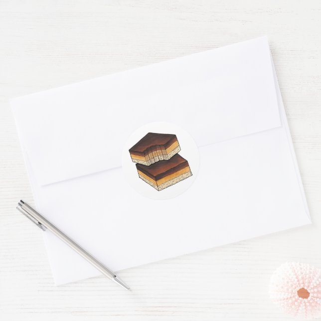 Millionärs Shortbread Caramel British Traybake Runder Aufkleber (Umschlag)