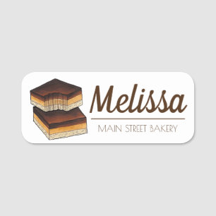 Millionär's Shortbread Caramel Squares UK Bakery Namensschild
