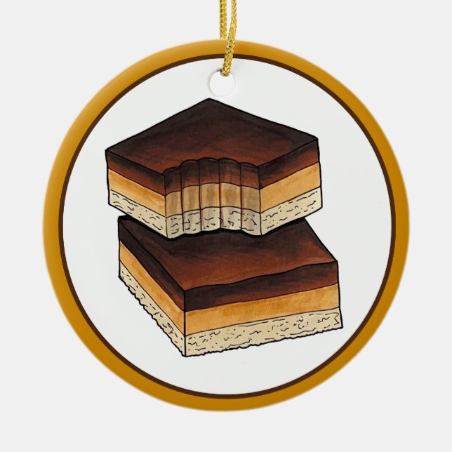 Millionär's Shortbread Caramel Squares UK Food Keramik Ornament (Vorne)