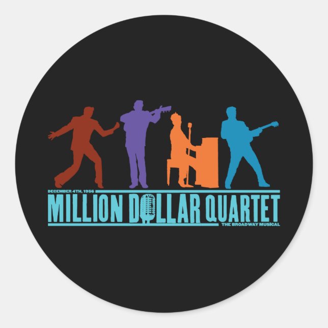 Millionen Dollar Quartett für Bühne Runder Aufkleber (Vorderseite)