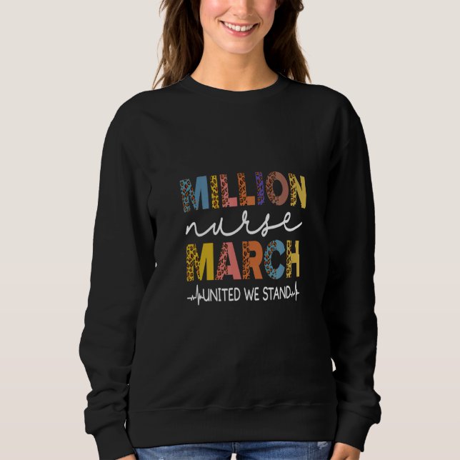 Millionen Krankenschwester März Leopard Krankenpfl Sweatshirt (Vorderseite)