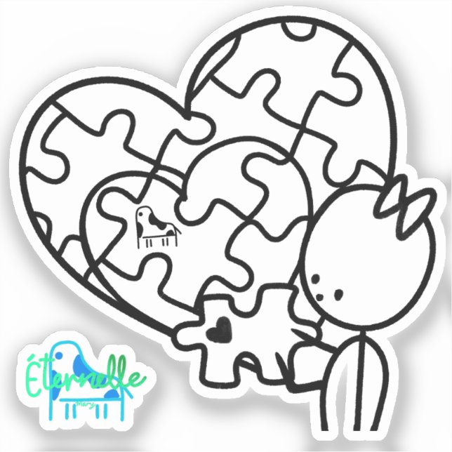 Millionen-Teil-Puzzle Aufkleber (Vorderseite)
