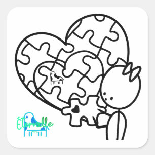 Millionen-Teil-Puzzle Quadratischer Aufkleber
