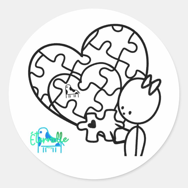 Millionen-Teil-Puzzle Runder Aufkleber (Vorderseite)