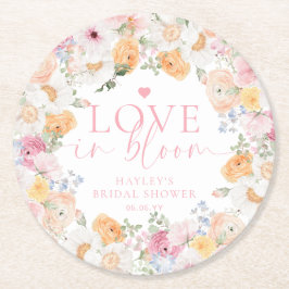 Millionenflorale Liebe im Blut-Brautparty Runder Pappuntersetzer
