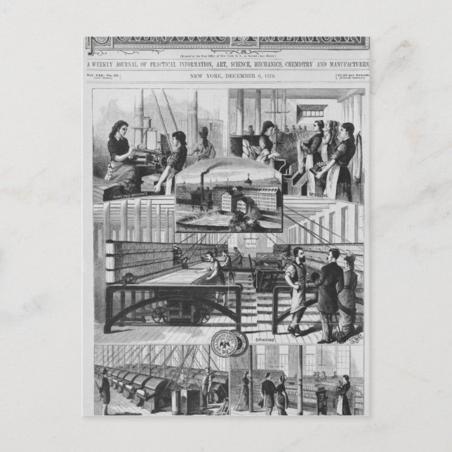 Mills der Firma Willimantic Leinen Postkarte (Vorderseite)