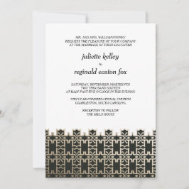Mills House Charleston Black und Gold Einladung