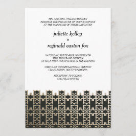 Mills House Charleston Black und Gold Einladung