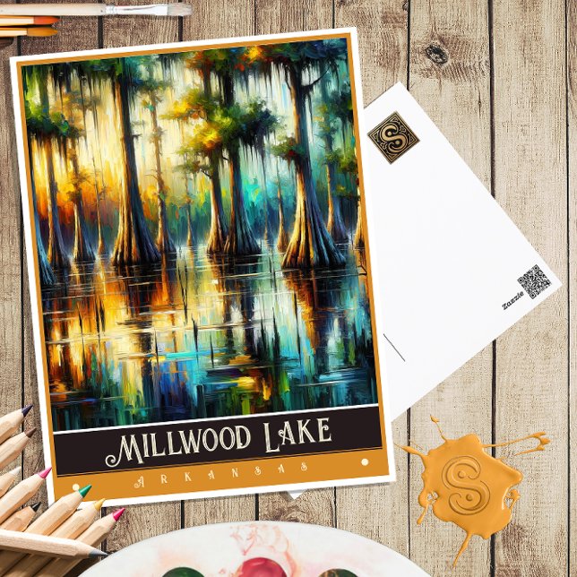 Millwood Lake, Arkansas | Vintage Malerei Postkarte (Von Creator hochgeladen)