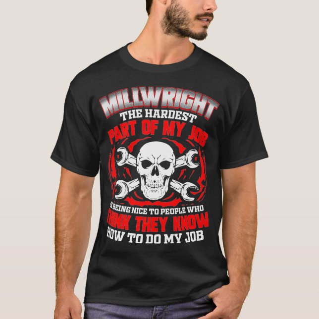 Millwright Skull Premium  T-Shirt (Vorderseite)