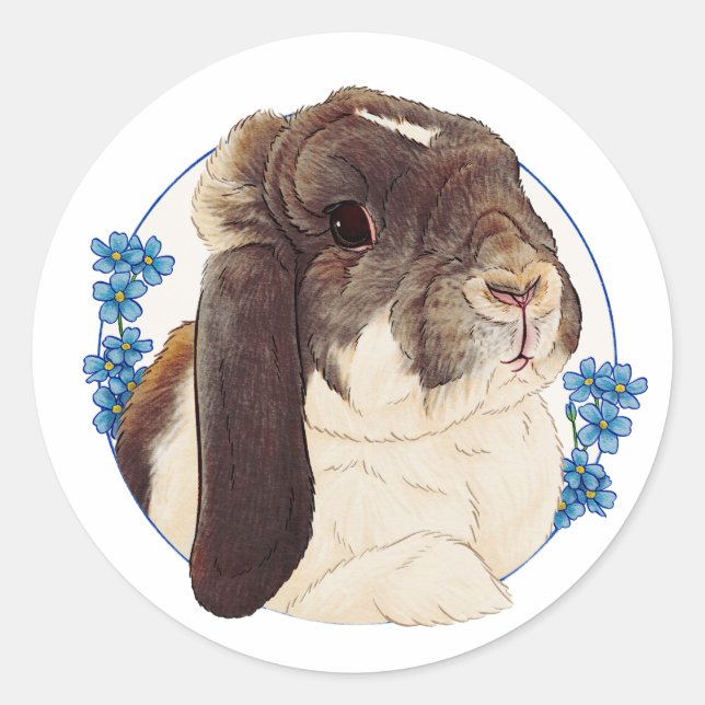 Milly Moo Bunny Runder Aufkleber (Vorderseite)