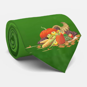 Milo Cornucopia Erntedank grün Krawatte