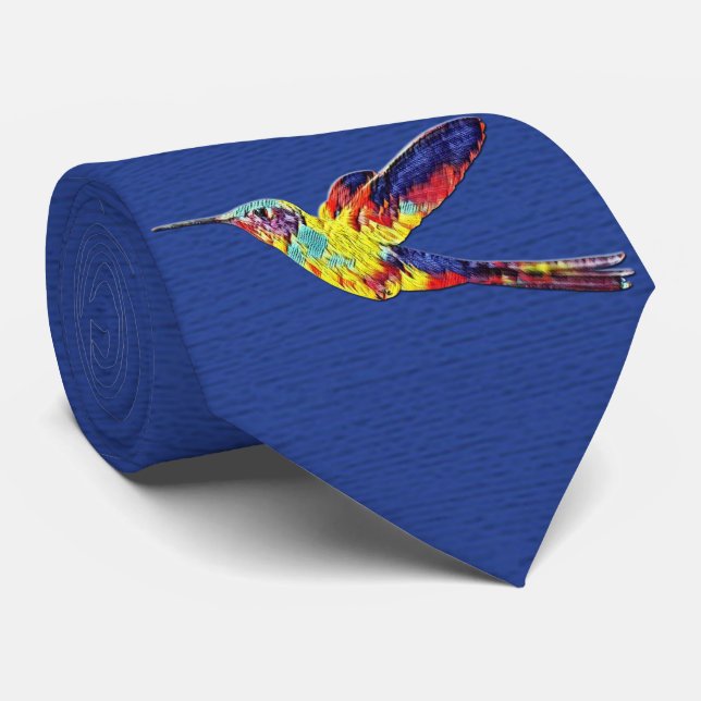 Milo Dale Bird Collection - Milo Hummingbird Blue Krawatte (Gerollt)