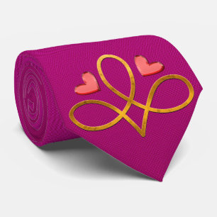 Milo Dale Hearts & Gold Design Pink Männerschuhe Krawatte