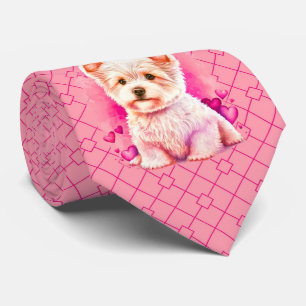 Milo Dale Pink auf Pink Puppy Liebe Necktie Krawatte