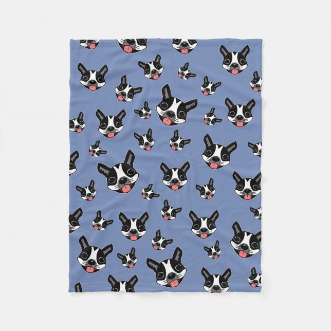 Milo der Boston Terrier Fleecedecke (Vorderseite)