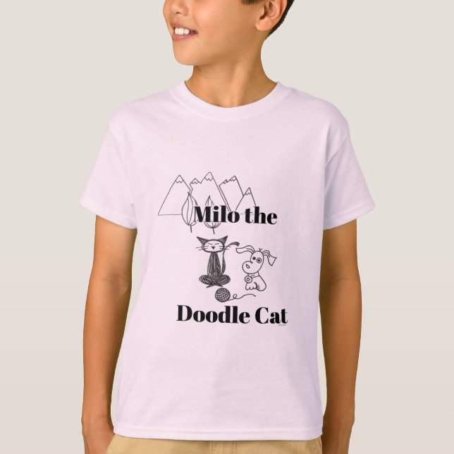Milo le T-shirt du doodle Cat (Devant)