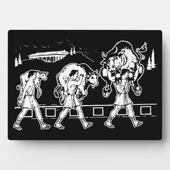 Milo von Croton und The Bull - Gym Motivierend Fotoplatte (Vorderseite)