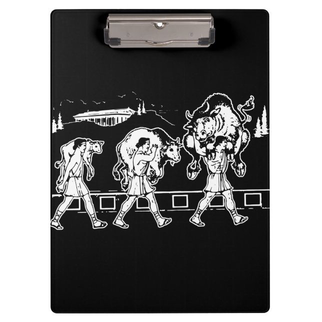 Milo von Croton und The Bull - Gym Motivierend Klemmbrett (Vorderseite)