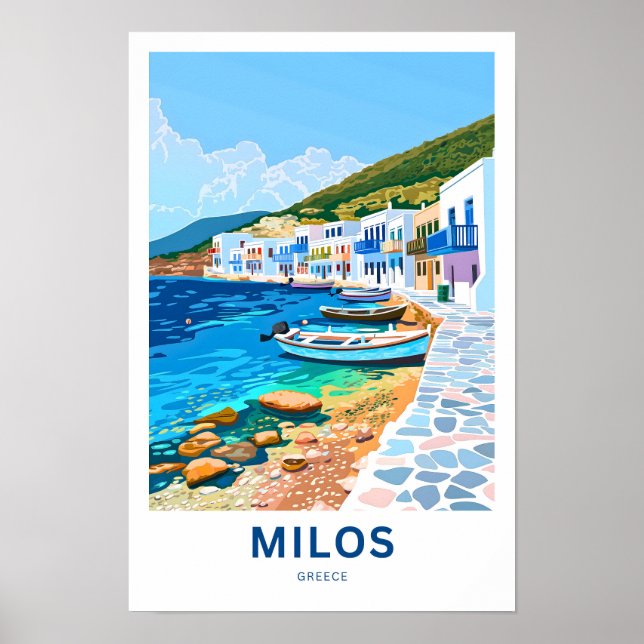 Milos Greece Travel Print Poster (Vorne)
