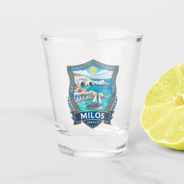 Milos Griechenland Schnapsglas (Vorderseite)
