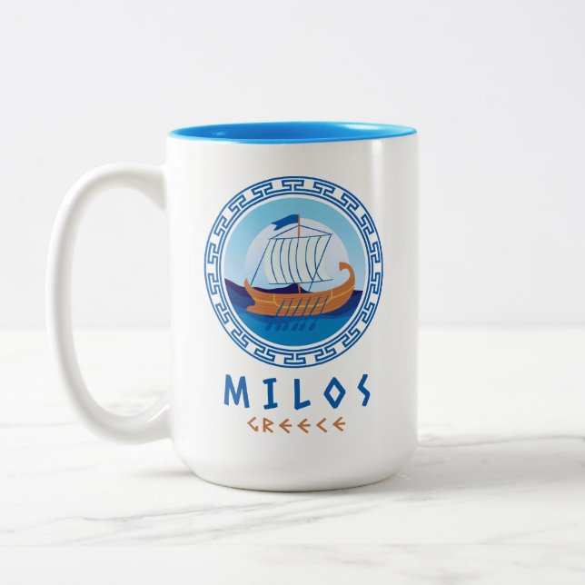 Milos, Griechenland Zweifarbige Tasse (Links)