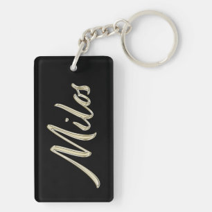 Milos Name whitegold Schlüsselanhänger Anhänger