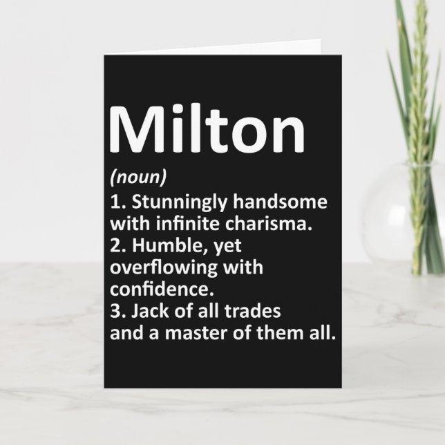 Milton Definition Personalisiert Name Funny Birthd Karte (Vorderseite)