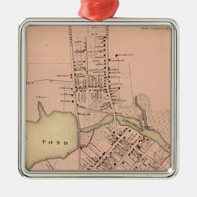 Milton Delaware Silbernes Ornament (Vorne)