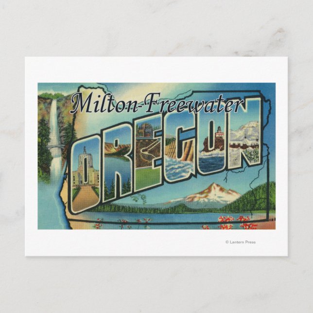 Milton-Freewater, Oregon - Große Briefszenen Postkarte (Vorderseite)
