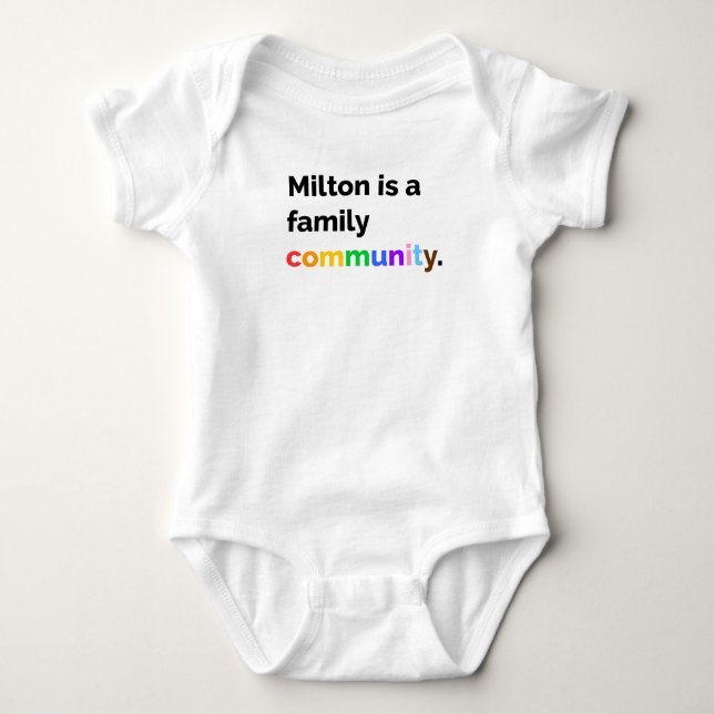 Milton ist ein PRIDE LGBTQ+-Bodysuit für eine Fami Baby Strampler (Vorderseite)
