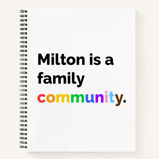Milton ist ein PRIDE LGBTQ+ Notebook für eine Fami Notizbuch (Vorderseite)