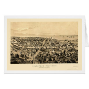 Milwaukee, carte panoramique de WI - 1854