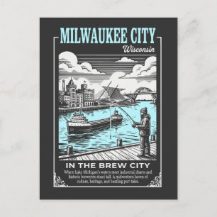 Milwaukee City Wisconsin in der Brew City Postkarte