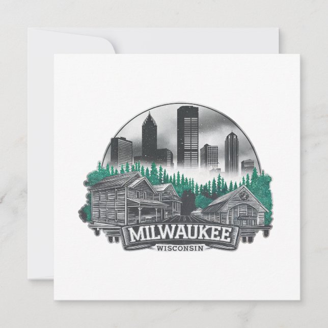 Milwaukee City Wisconsin USA Einladung (Vorderseite)