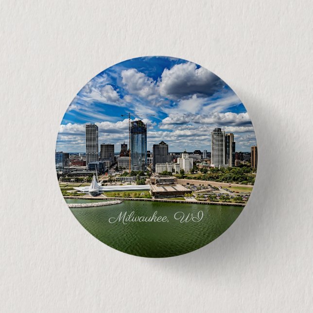 Milwaukee, Foto von Wisconsin City, Button (Vorderseite)