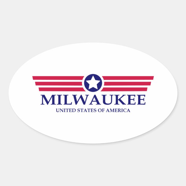 Milwaukee Pride Ovaler Aufkleber (Vorderseite)