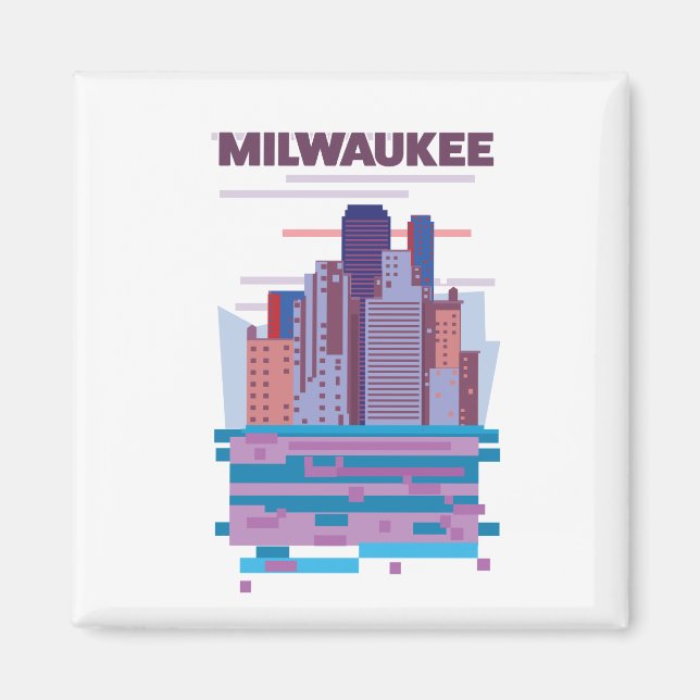 Milwaukee Reiseplakat Magnet (Vorne)