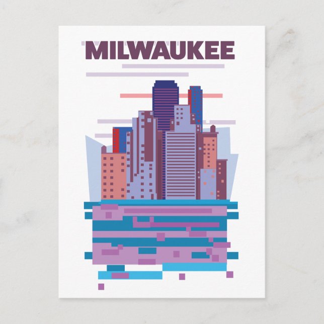 Milwaukee Reiseposter Ankündigungspostkarte (Vorderseite)