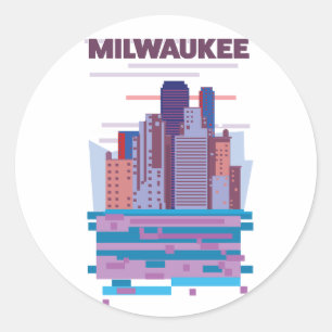 Milwaukee Reiseposter Runder Aufkleber