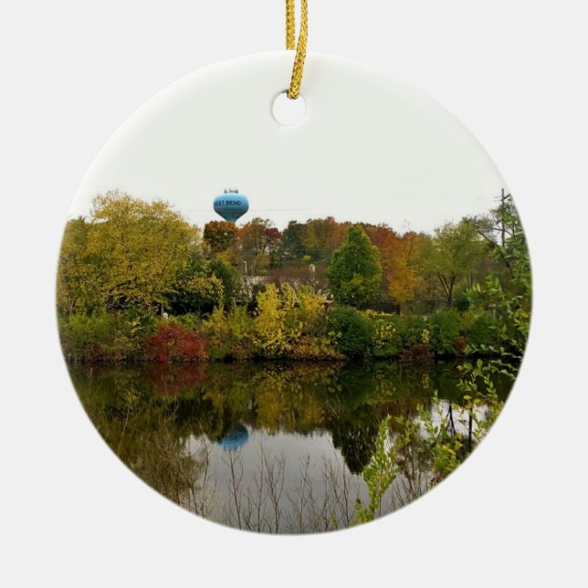 Milwaukee River, West Bend, Wisconsin Keramik Ornament (Vorne)