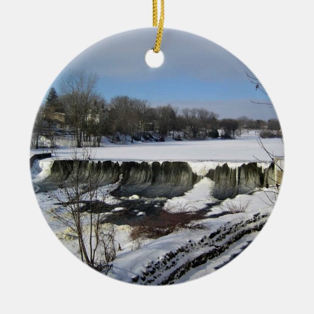 Milwaukee River, West Bend, Wisconsin Keramik Ornament (Vorne)