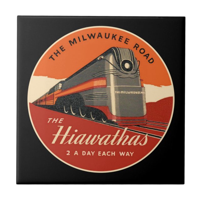 Milwaukee Road Hiawatha Train Fliese (Vorderseite)