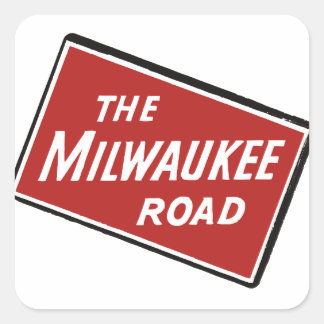 Milwaukee Road Railway Sign 2 Quadratischer Aufkleber
