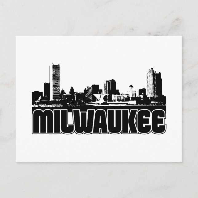 Milwaukee Skyline Postkarte (Vorderseite)