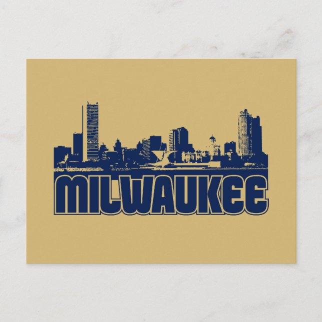 Milwaukee Skyline Postkarte (Vorderseite)