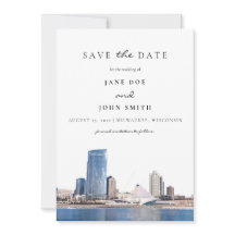 Milwaukee Skyline Save the Date Karte