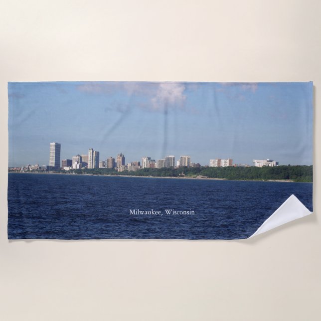 Milwaukee Skyline Strandtuch (Vorderseite)