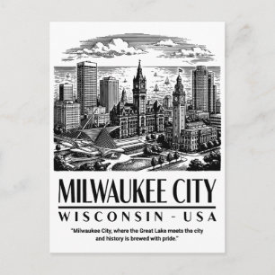 Milwaukee Stadt Wisconsin USA Postkarte
